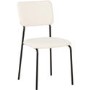 Set of 4 Ivory Boucle Fabric Dining Chairs Sheldon- Seconique 