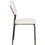 Set of 4 Ivory Boucle Fabric Dining Chairs Sheldon- Seconique 