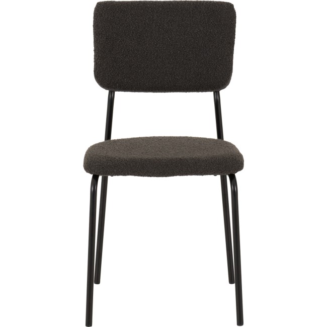 Set of 4 Grey Boucle Fabric Dining Chairs Sheldon- Seconique 