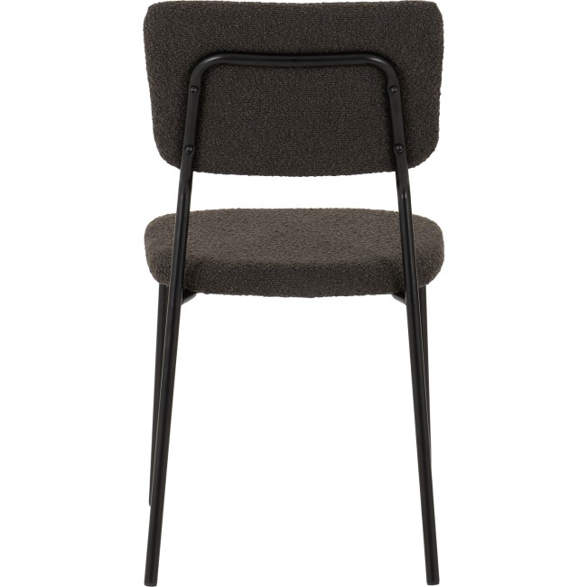 Set of 4 Grey Boucle Fabric Dining Chairs Sheldon- Seconique 