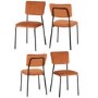 Set of 4 Burnt Orange Velvet Dining Chairs Sheldon- Seconique 