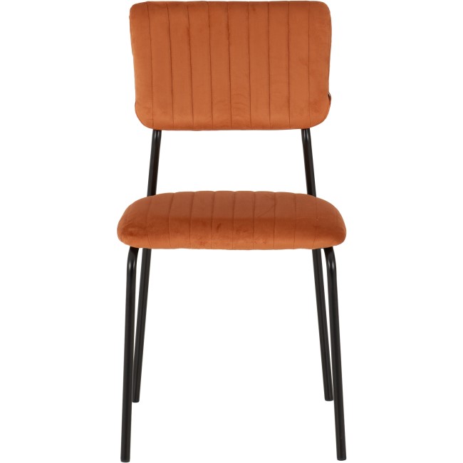 Set of 4 Burnt Orange Velvet Dining Chairs Sheldon- Seconique 