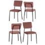 Set of 4 Pink Velvet Dining Chairs Sheldon- Seconique 