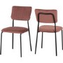 Set of 4 Pink Velvet Dining Chairs Sheldon- Seconique 