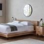 Oak and Black Metal Japandi Double Bed Frame - Okayama - Caspian House