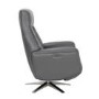 Dark Grey Leather Swivel Recliner Armchair - Houston