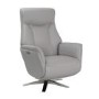 Light Grey Leather Electric Recliner Armchair - Houston