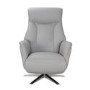 Light Grey Leather Electric Recliner Armchair - Houston