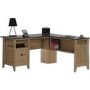 Oak Effect L Shaped Desk with Storage - Teknik Office