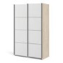 Tall White and Oak 2 Door Sliding Wardrobe - Verona