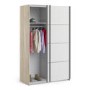 Tall White and Oak 2 Door Sliding Wardrobe - Verona