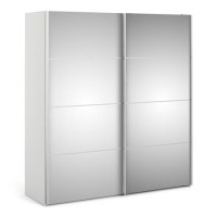 Tall Mirrored 2 Door Sliding Wardrobe - Verona