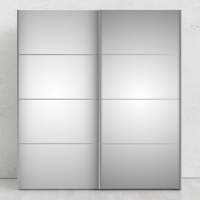 Tall Mirrored 2 Door Sliding Wardrobe - Verona