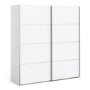 Tall White 2 Door Sliding Wardrobe with Shelves - Verona