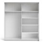 Tall White 2 Door Sliding Wardrobe with Shelves - Verona