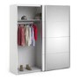 Tall White 2 Door Sliding Mirrored Wardrobe - Verona