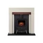 Adam Cream and Black Freestanding Electric Stove Fireplace Suite - Salzburg