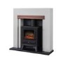 Adam Cream and Black Freestanding Electric Stove Fireplace Suite - Salzburg