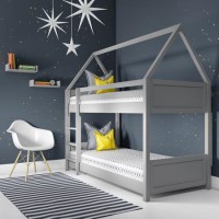 House Bunk Bed in Grey - Coco