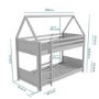 House Bunk Bed in Grey - Coco