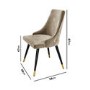 Set of 2 Beige Velvet Dining Chairs - Maddy