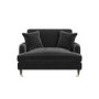 Dark Grey Velvet Love Seat - Payton