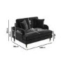 Dark Grey Velvet Love Seat - Payton