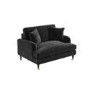 Dark Grey Velvet Love Seat - Payton