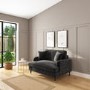 Dark Grey Velvet Love Seat - Payton