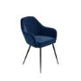 Set of 2 Navy Blue Velvet Tub Dining Chairs - Logan