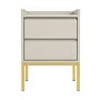 Beige Modern 2 Drawer Bedside Table with Legs - Zion