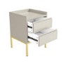 Beige Modern 2 Drawer Bedside Table with Legs - Zion