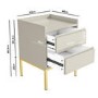 Beige Modern 2 Drawer Bedside Table with Legs - Zion