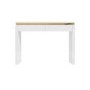 White High Gloss Dressing Table with 2 Drawers and Metallic Trim - Isabella