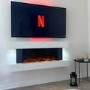 White Wall Mounted Electric Fireplace Suite with LED Lights 52 inch- AmberGlo