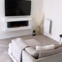 White Wall Mounted Electric Fireplace Suite with LED Lights 52 inch- AmberGlo