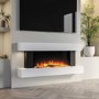 White Wall Mounted Electric Fireplace Suite with LED Lights 52 inch- AmberGlo