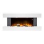 White Wall Mounted Electric Fireplace Suite with LED Lights 52 inch- AmberGlo