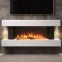 White Wall Mounted Electric Fireplace Suite with LED Lights 52 inch- AmberGlo