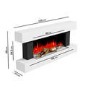 White Wall Mounted Electric Fireplace Suite with LED Lights 52 inch- AmberGlo