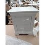 ALMOST PERFECT - Grey Painted French 2 Drawer Bedside Table - Olivia