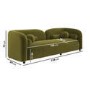 Olive Green Velvet Curved 3 Seater Cloud Sofa - Elma