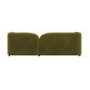 Olive Green Velvet Curved 3 Seater Cloud Sofa - Elma