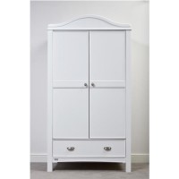 Nursery Wardrobe with Drawer in White - Toulouse - East Coast