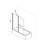 Chrome Hinged Shower Bath Screen 1450 x 1050mm - Zibal