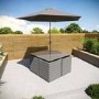 4 Seater Dark Grey Rattan Cube Garden Dining Set - Parasol Included - Fortrose