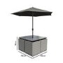 4 Seater Dark Grey Rattan Cube Garden Dining Set - Parasol Included - Fortrose