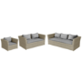 ONLY OPENED - 6 Seater Light Grey Rattan Garden Sofa Set - Fortrose