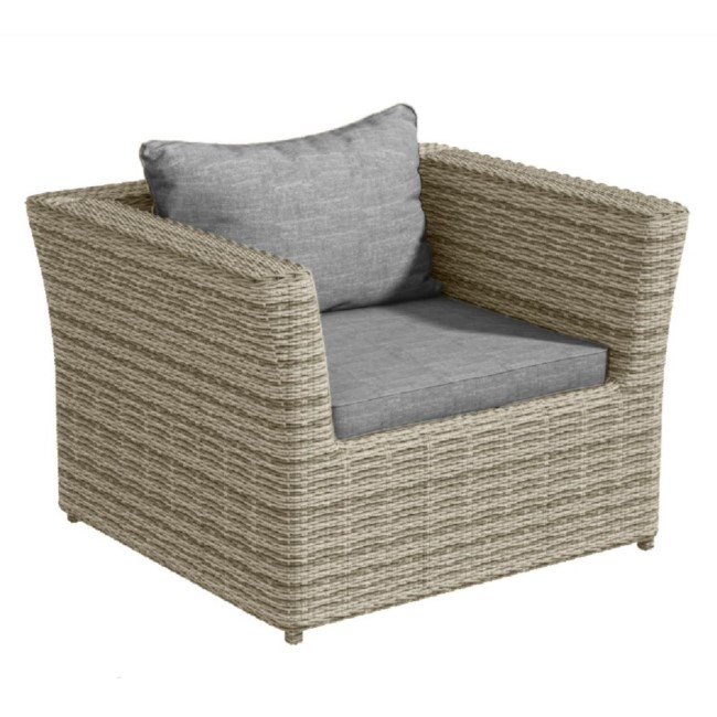 ONLY OPENED - Single Seater Light Grey Rattan Garden Sofa - Fortrose