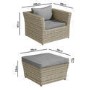 ONLY OPENED - 6 Seater Light Grey Rattan Garden Sofa Set - Fortrose